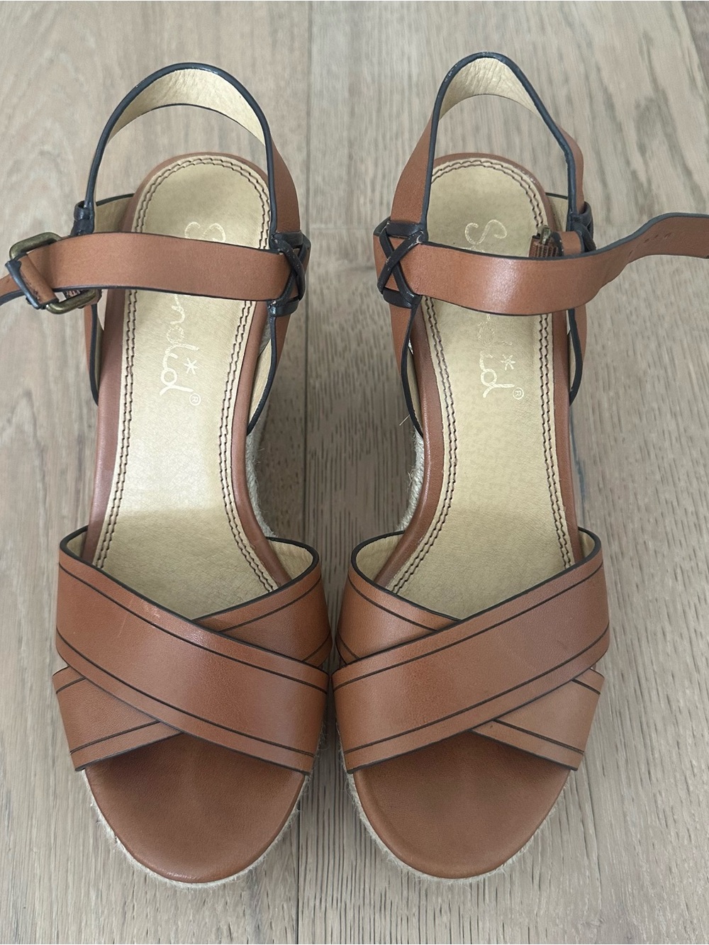 Splendid Tafetta Espadrille Wedge Brown 6.5 - Picture 2 of 6